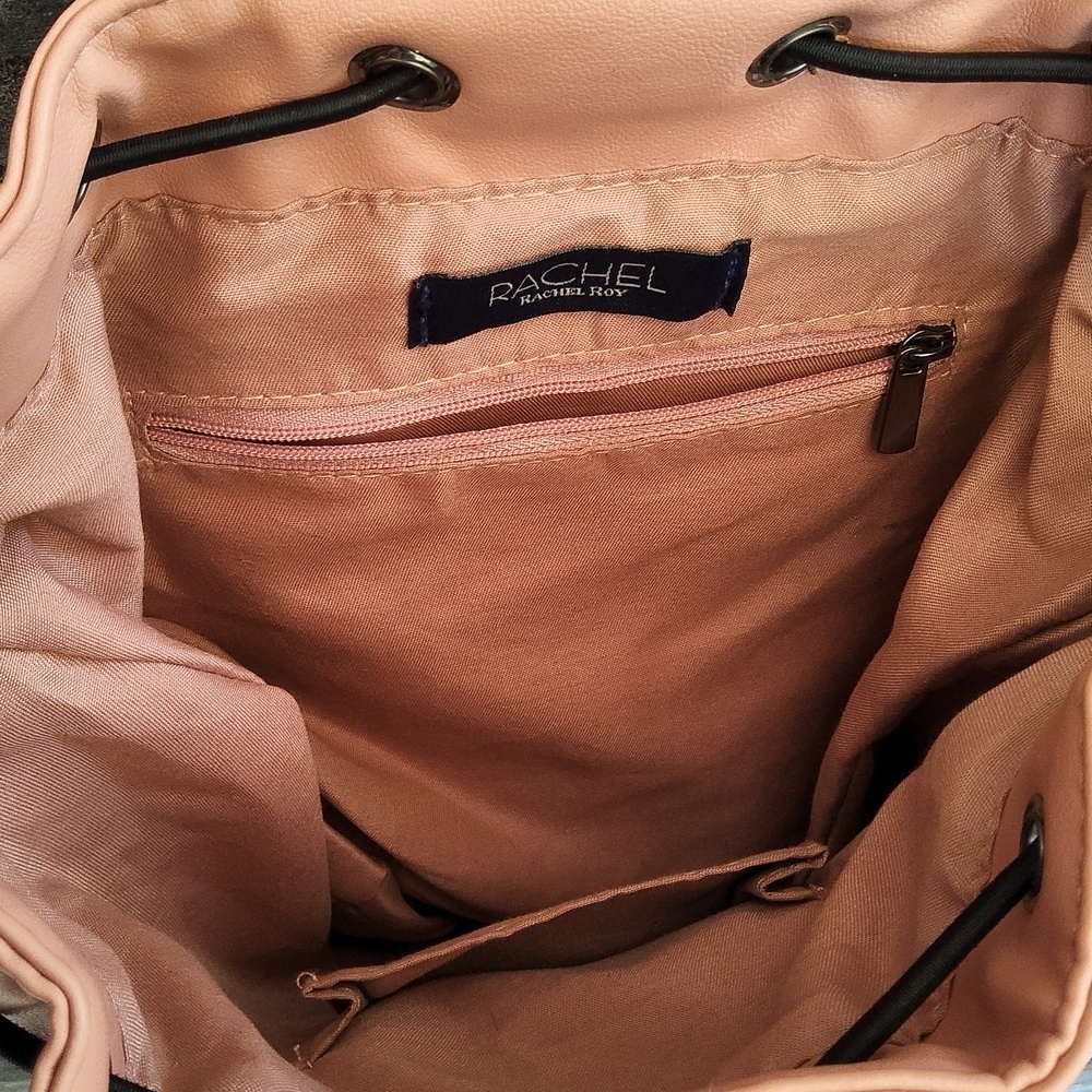 RACHEL Rachel Roy Peach Backpack with Buckle & Chain And Pockets Galore! - Picture 6 of 16